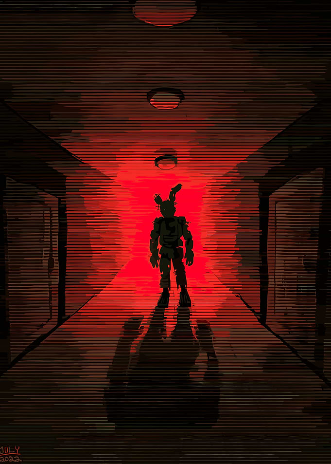 Springtrap in Red Hallway