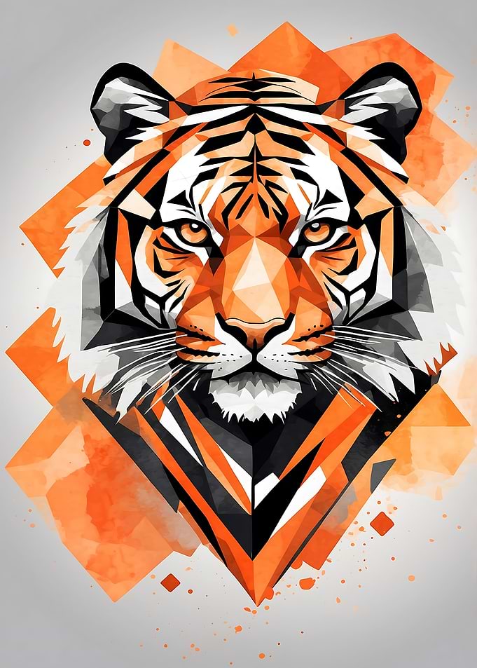 Geometric Tiger Portrait