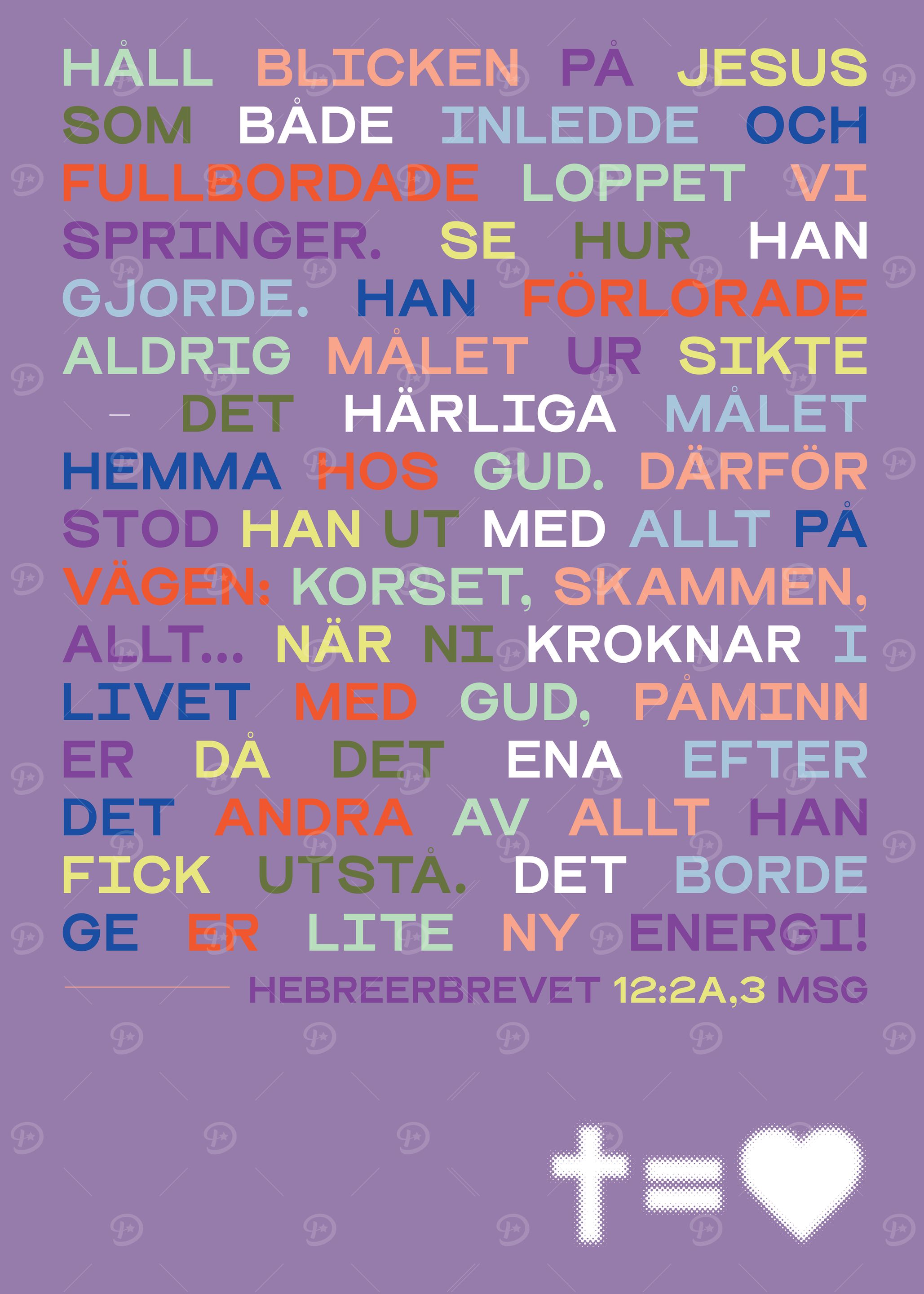 Inspirational Christian Text Art on Purple