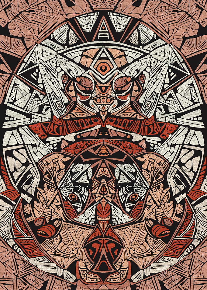Abstract Tribal Pattern in Earth Tones [Cipher of the silent watcher]