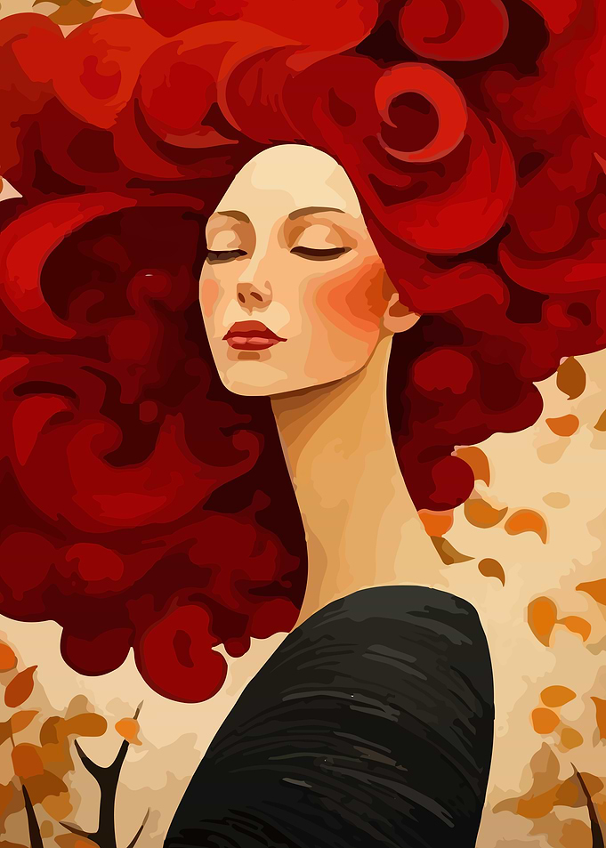 Woman with Red Hair Illustration
