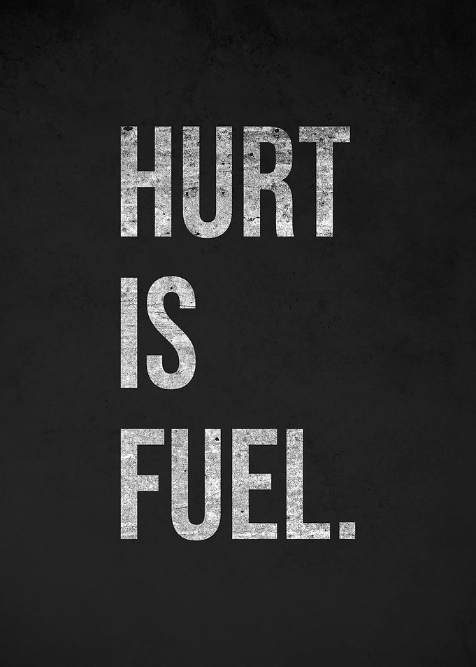 Hurt Is Fuel – Motivational Quote Poster