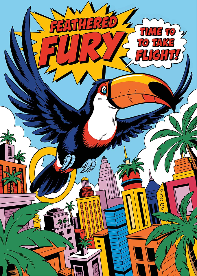 Feathered Fury Toucan Comic Art