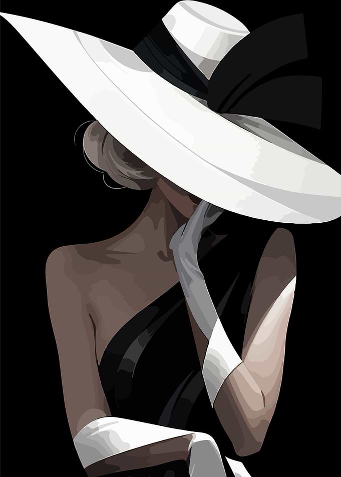 Elegant Woman in Hat Illustration