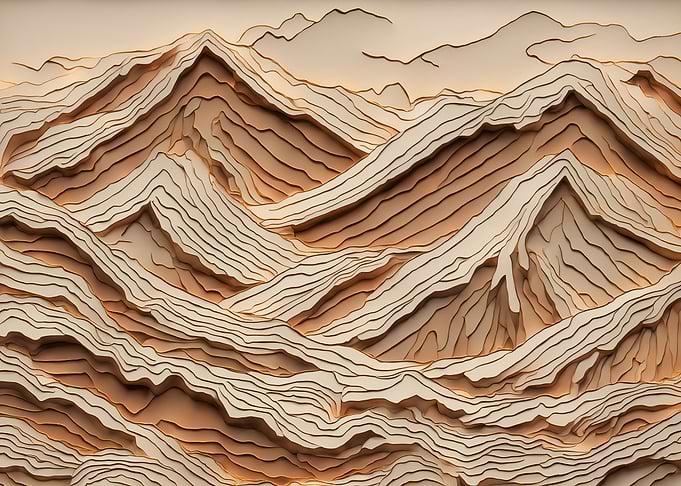 Abstract Mountain Range Topography Art