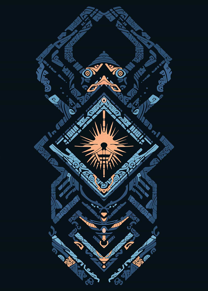 Abstract Geometric Totem Illustration [Oceanic Sigil]