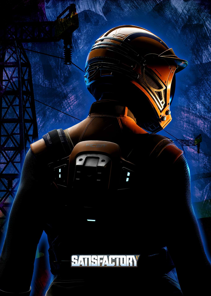 Satisfactory Game Character in Helmet