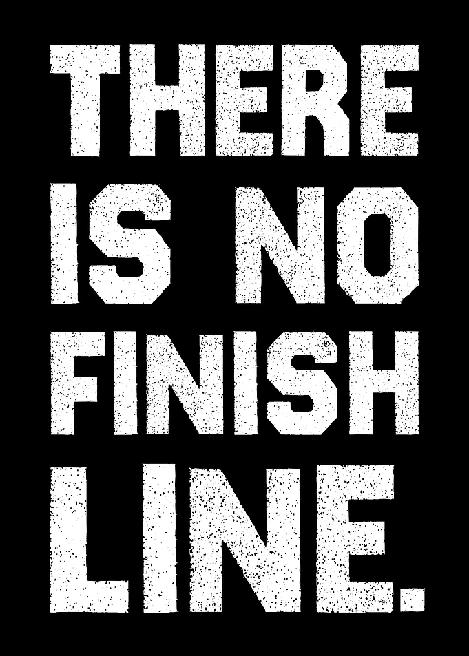 There Is No Finish Line Motivational Wall Art for Perseverance & Mindset