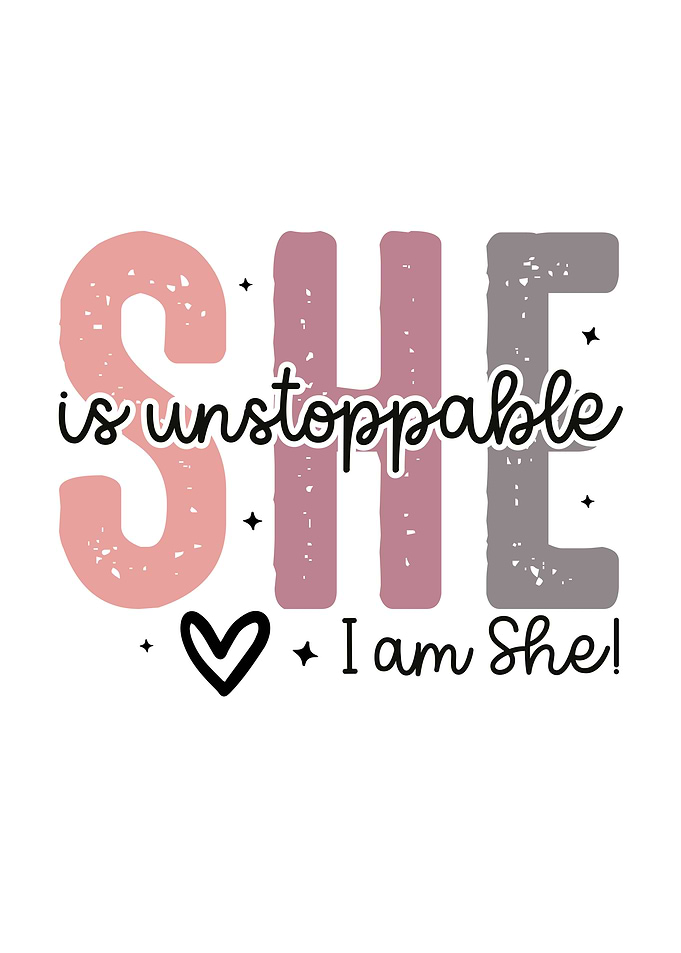 She is Unstoppable Text Art