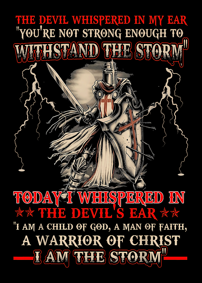 Crusader Knight with Inspirational Quote