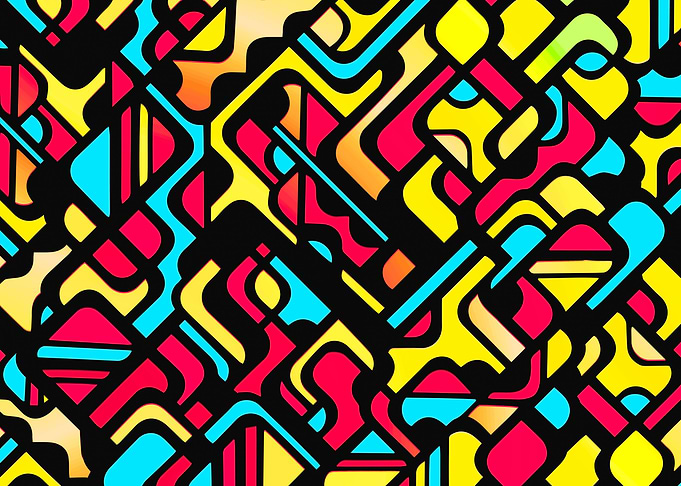 Abstract Geometric Pattern with Bold Colors