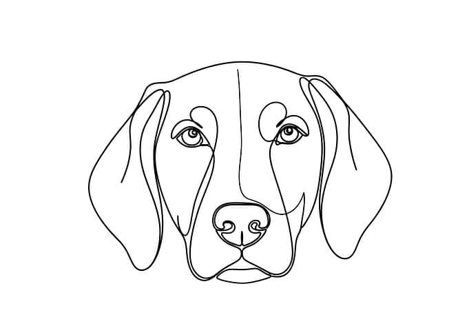 Dog Portrait - Minimalist Line Art