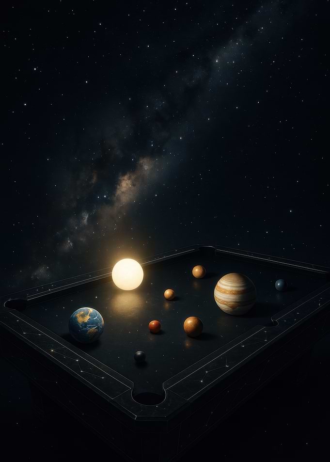 Planets on a Pool Table in Space