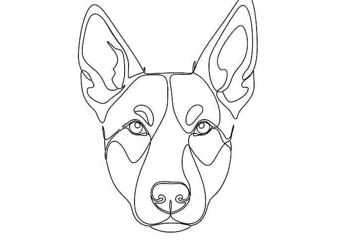 Dog Portrait Line Art