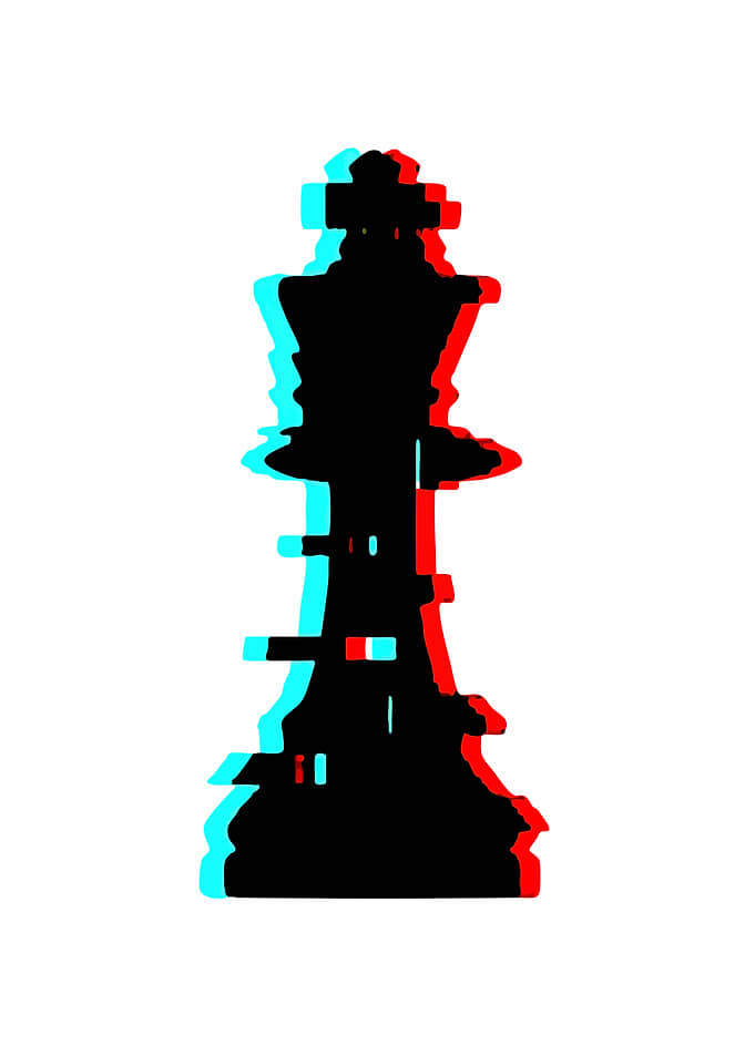 Chess King Glitch Art