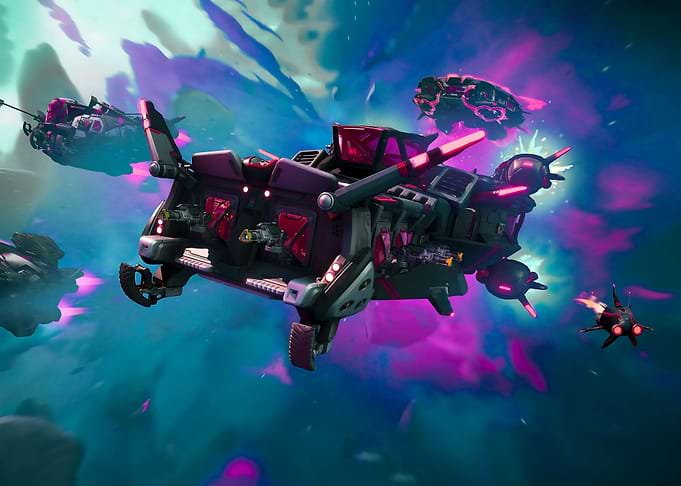 Futuristic Spacecraft in Nebula