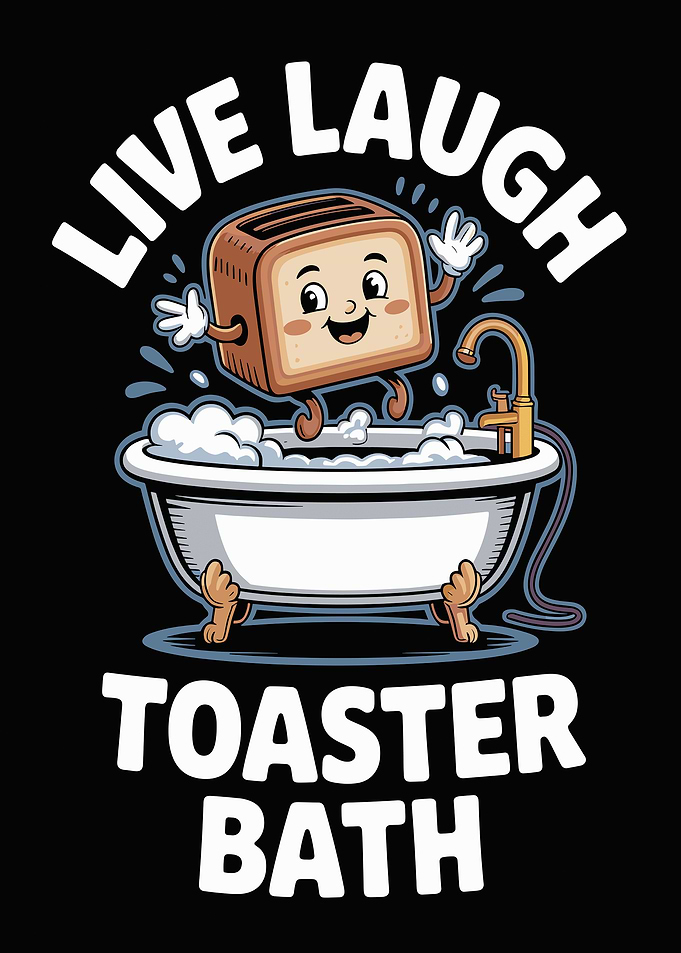 Live Laugh Toaster Bath Cartoon meme