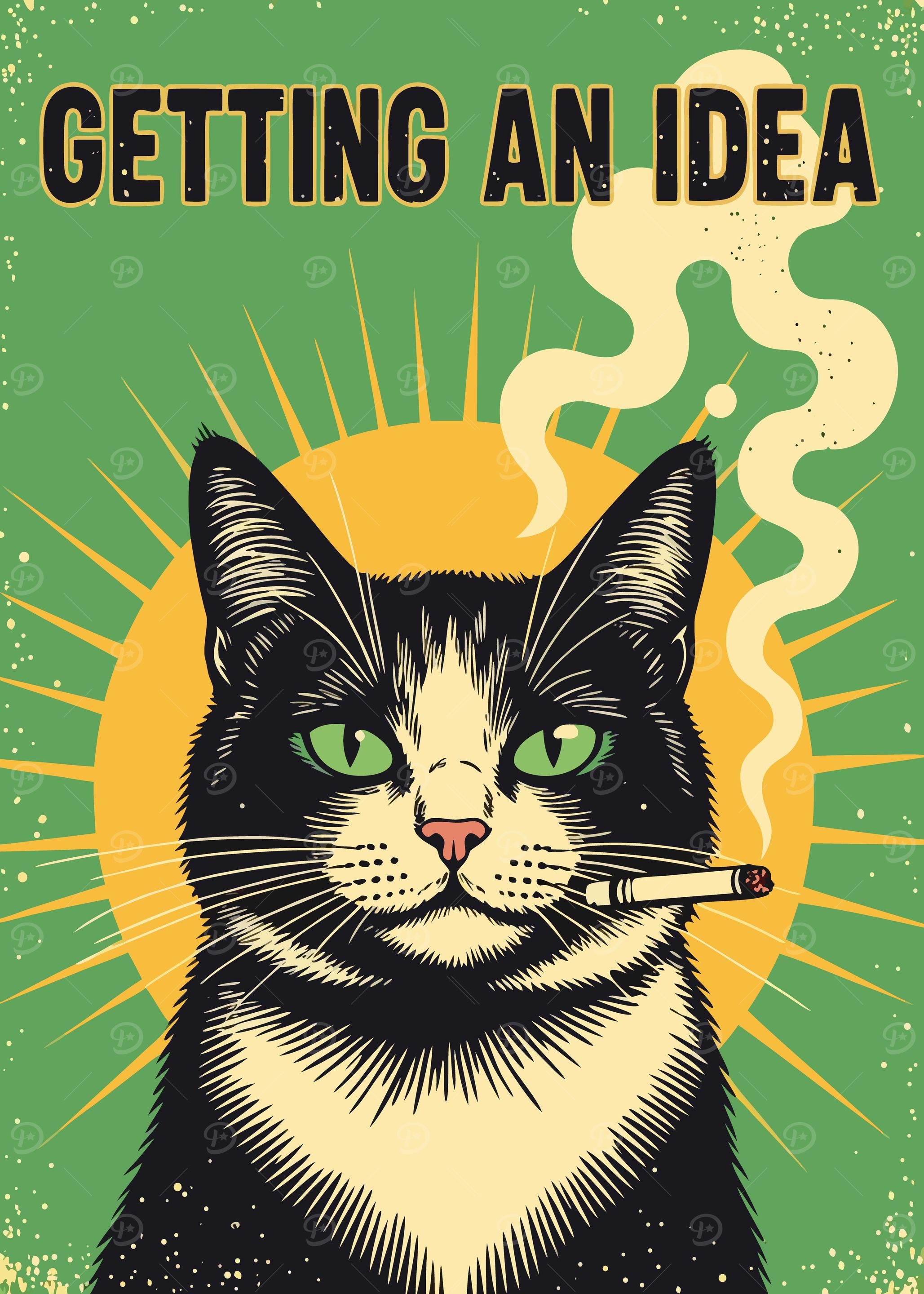 Getting an Idea Cat Poster