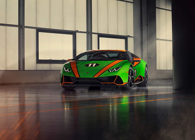 Green and Orange Lamborghini Huracan