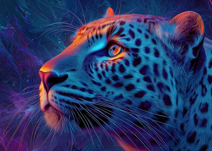 Vibrant Leopard Portrait