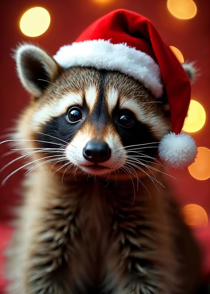 Festive Raccoon Portrait