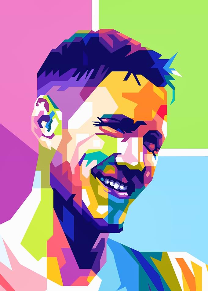 Colorful Pop Art Portrait of Wout Weghorst