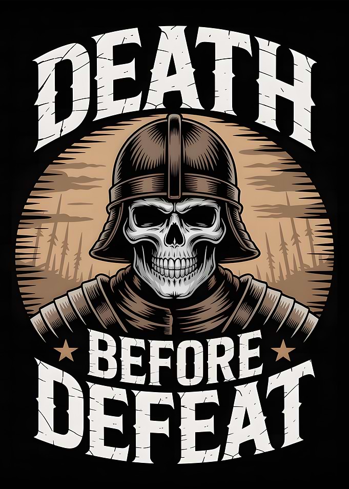 Death Before Defeat Skull Warrior