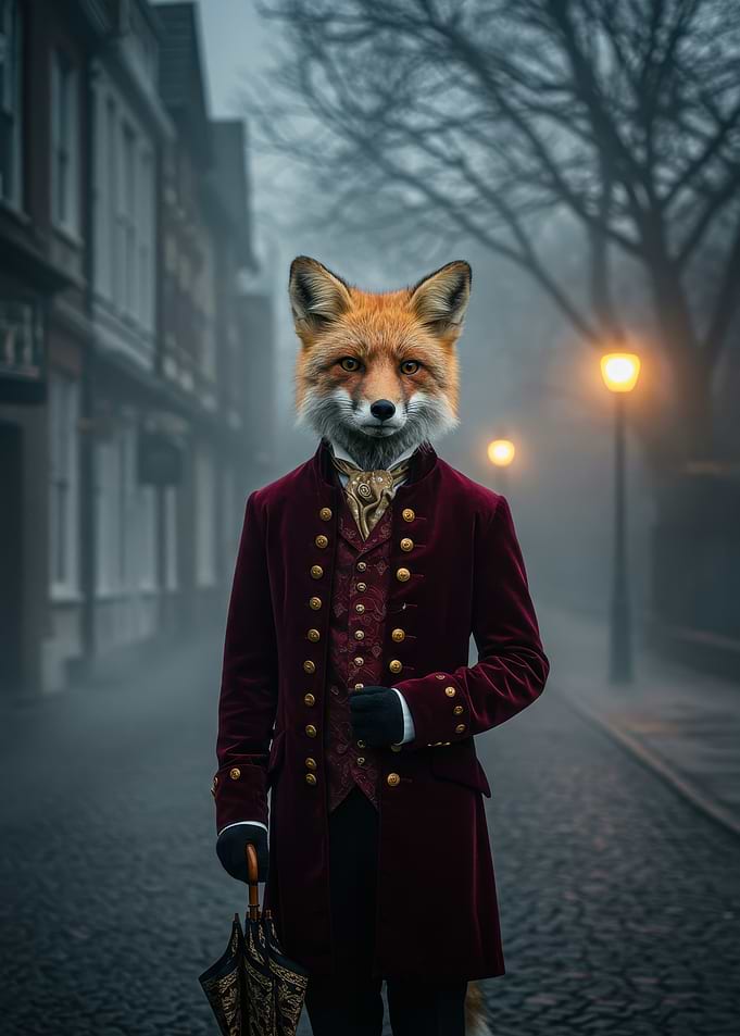 Fox Gentleman in Victorian Attire