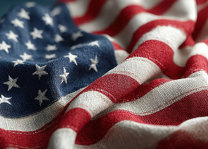 American Flag Fabric Close-Up