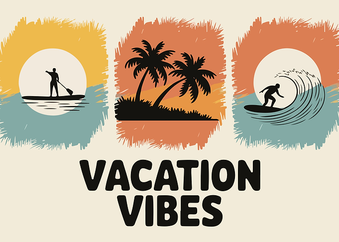 Vacation Vibes Retro Graphic Design