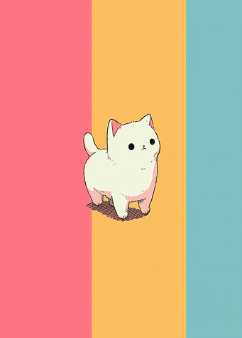 Cute White Kawaii Kitten