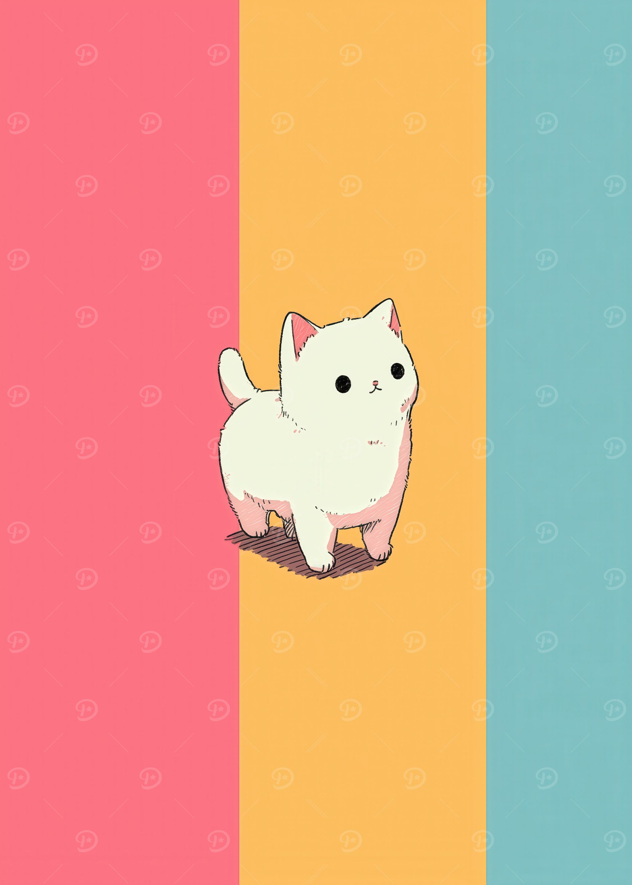 Cute White Kawaii Kitten