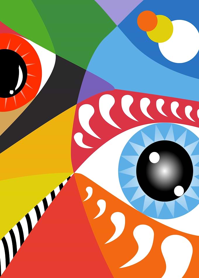 Abstract Eyes Colorful Geometric Design