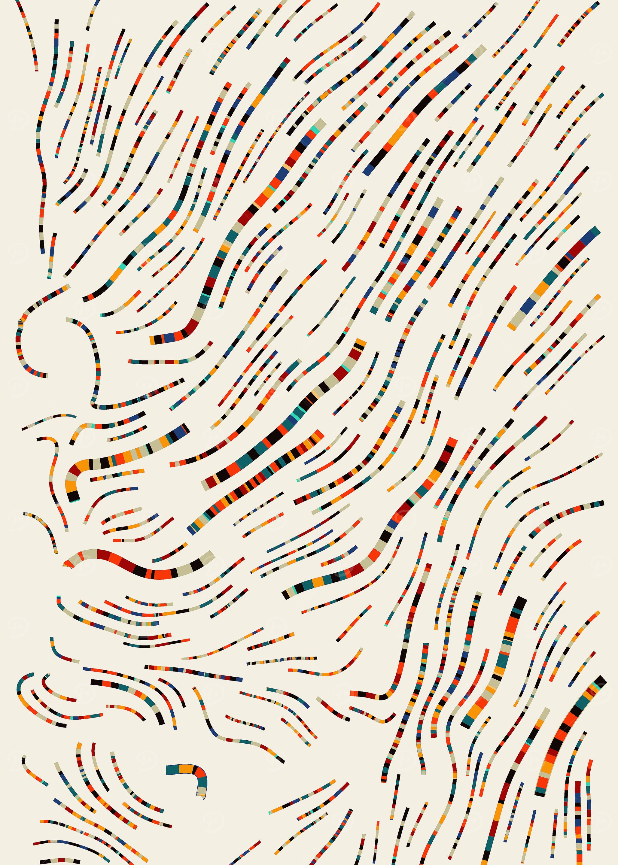 Abstract Colorful Lines on Beige Background