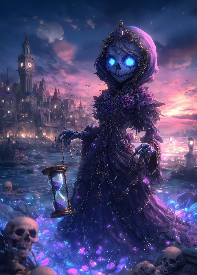 Grim Reaper with Hourglass Fantasy Art