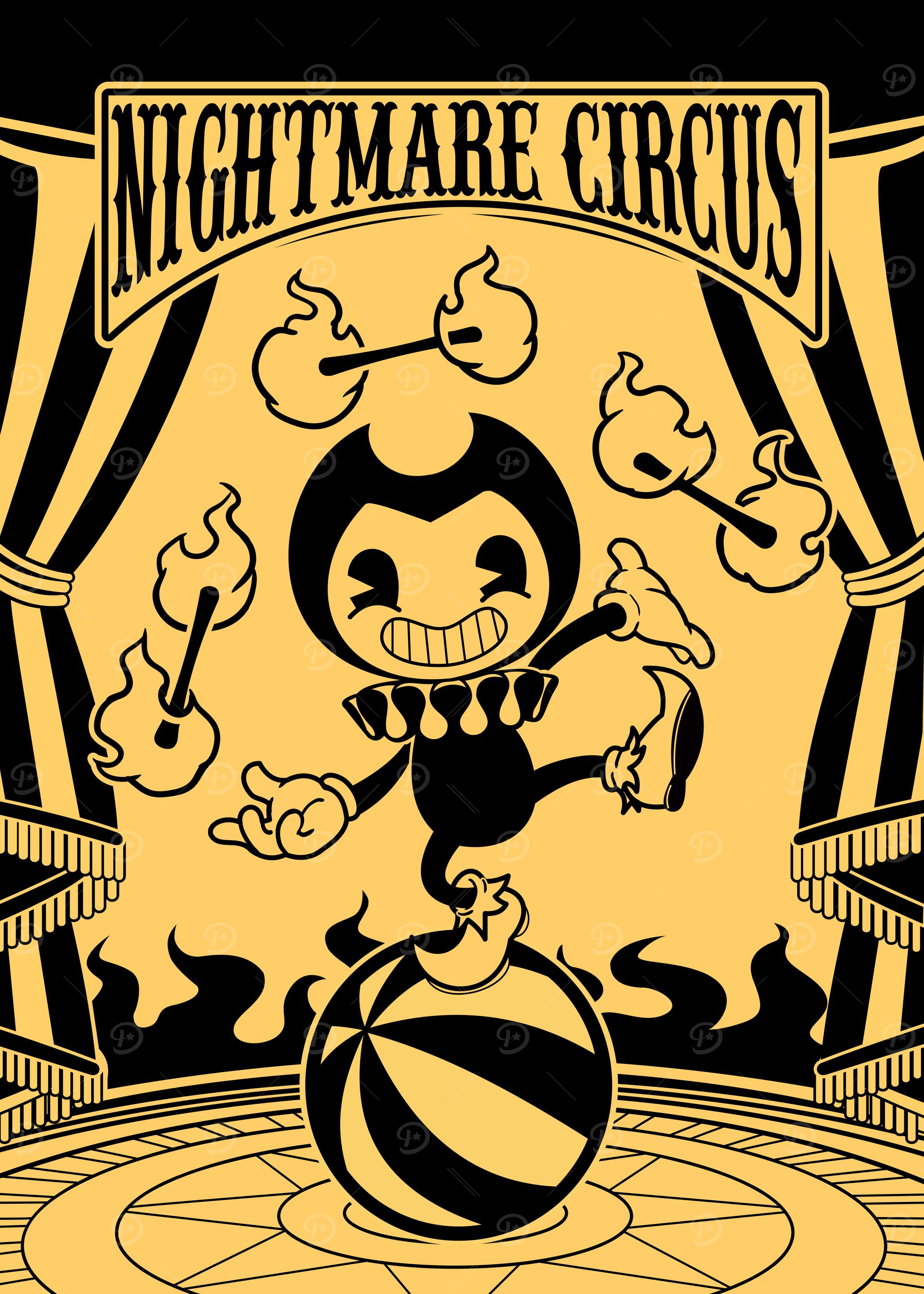 Nightmare Circus Cartoon Character Poster