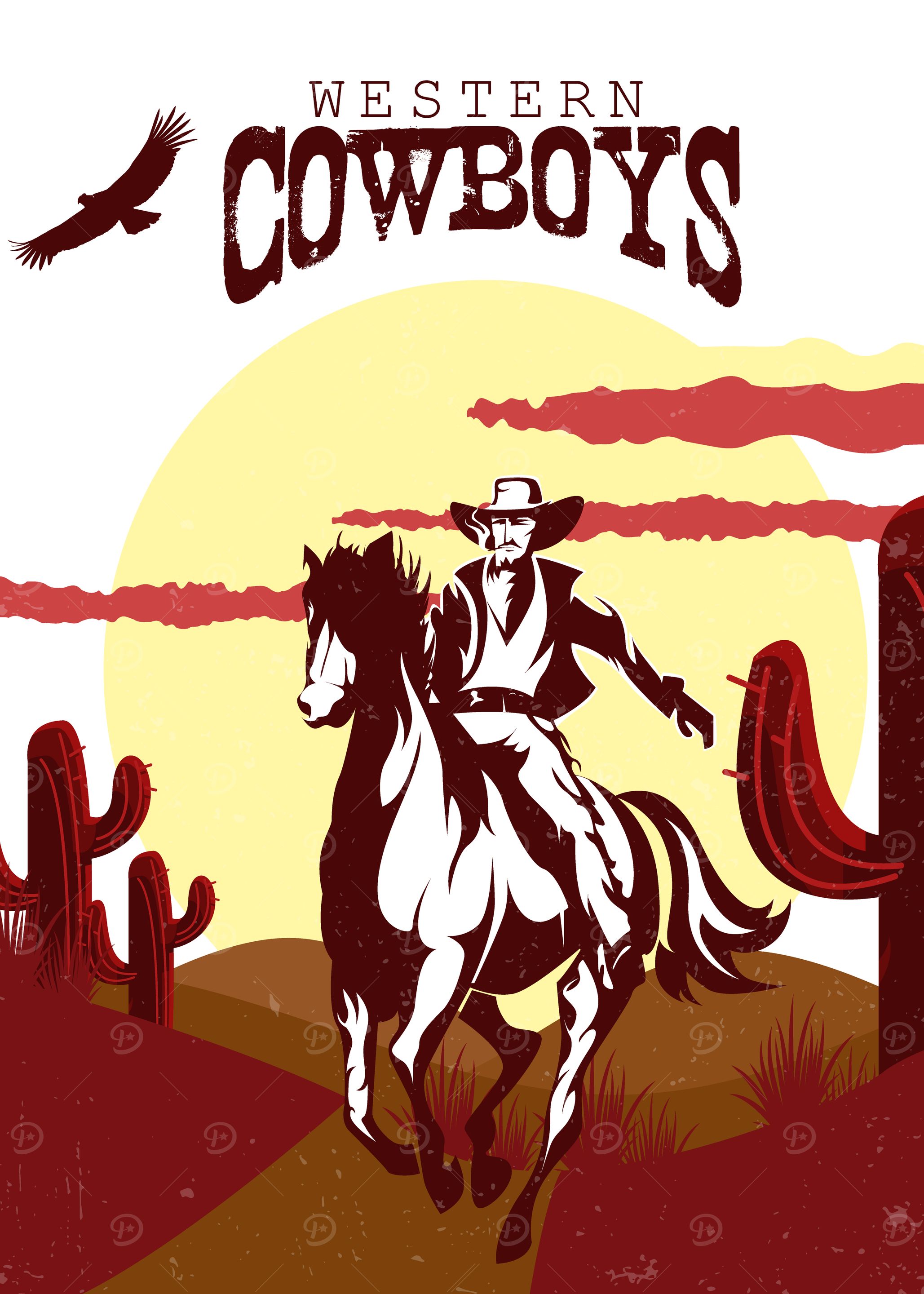 Western Cowboys Illustration