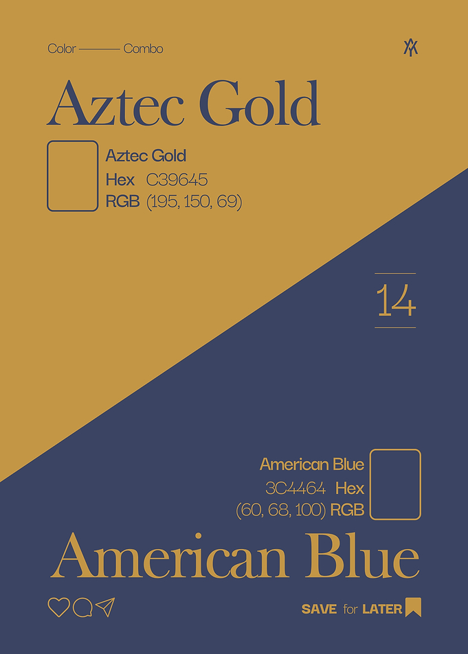 Aztec Gold and American Blue Color