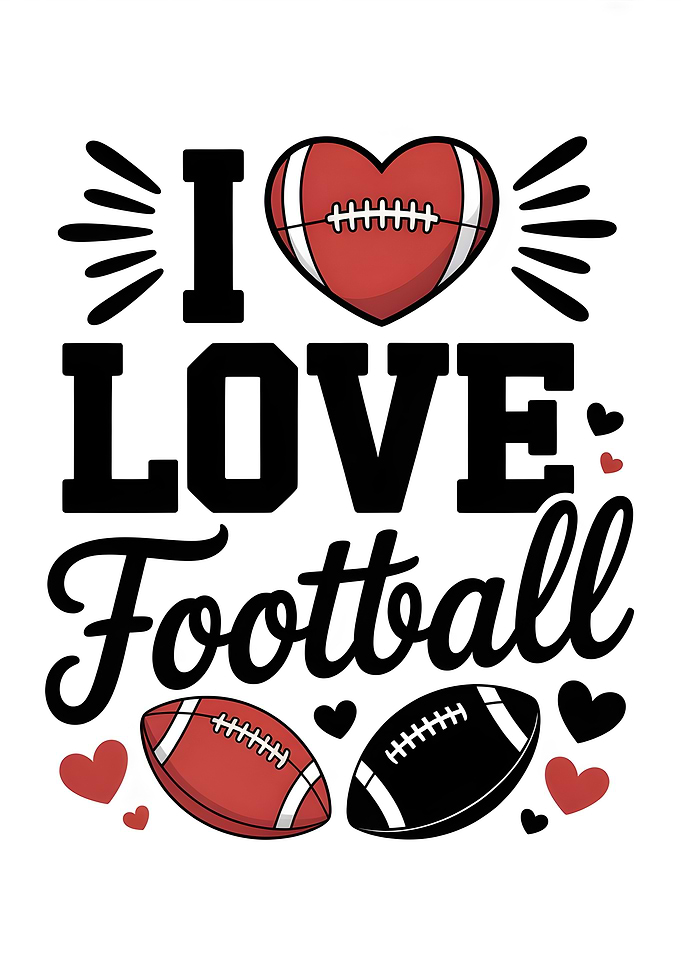 I Love Football Graphic Design