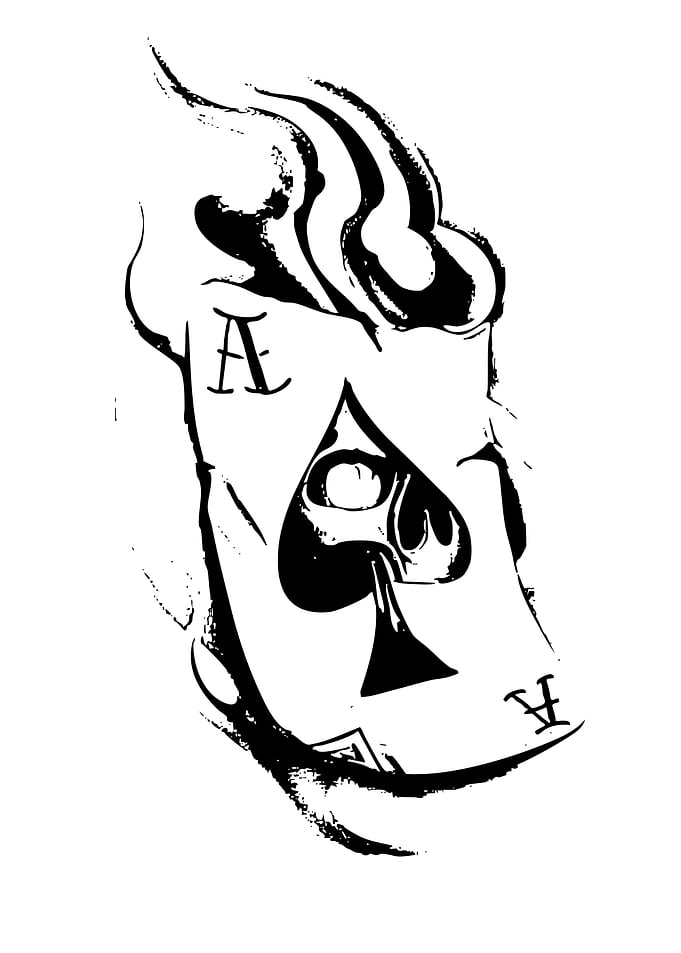 Ace of Spades Skull Tattoo Design
