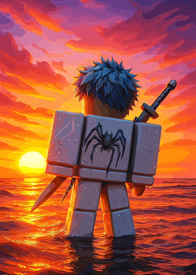 Roblox Character Sunset Seascape
