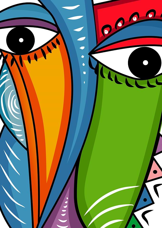 Abstract Colorful Face Art