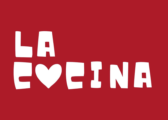 La Cocina White Text on Red