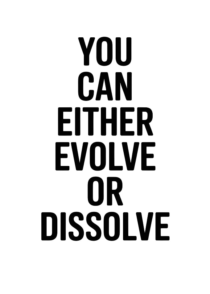 Evolve or Dissolve Motivational Text Art