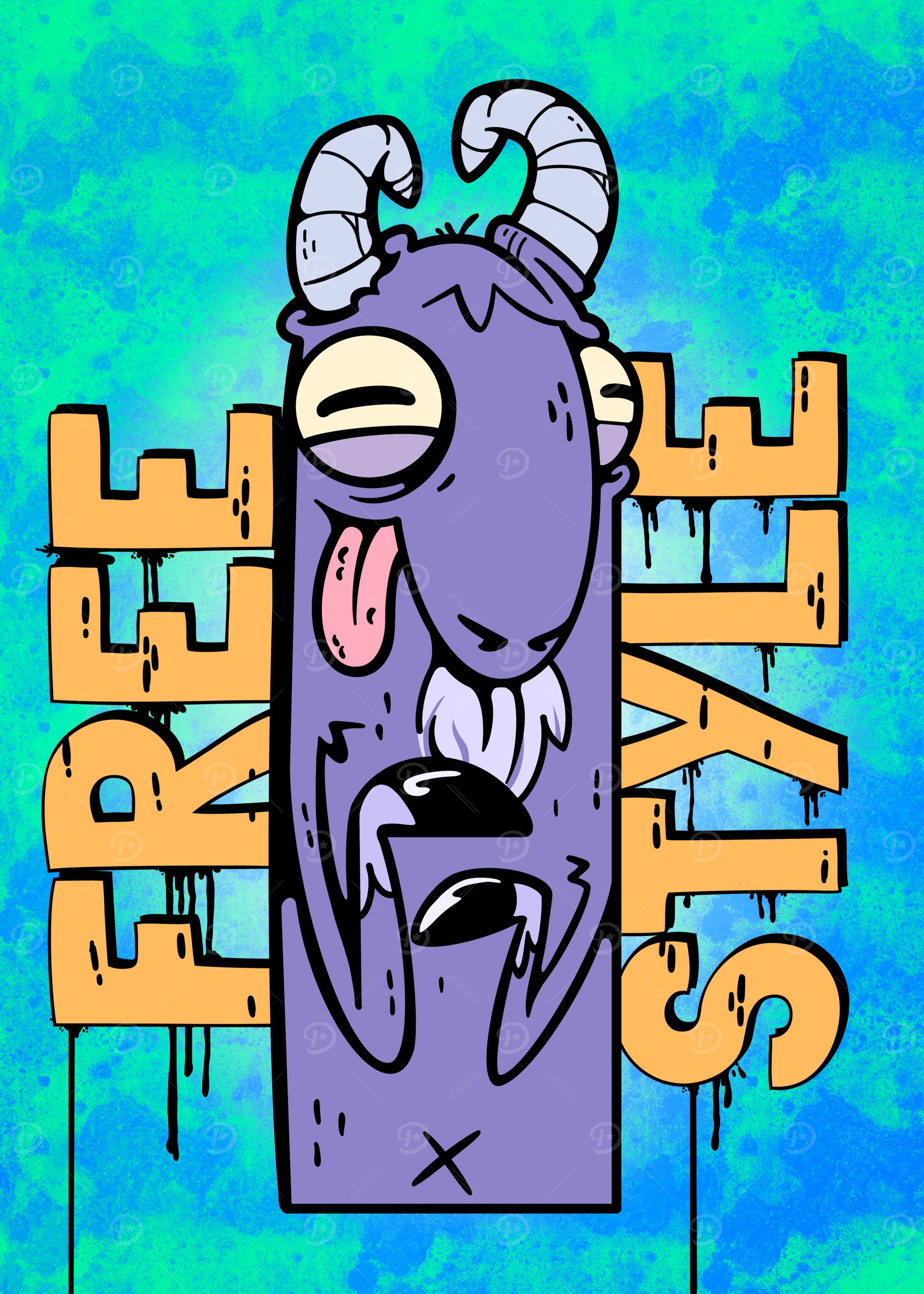 Freestyle Goat Cartoon Illustration