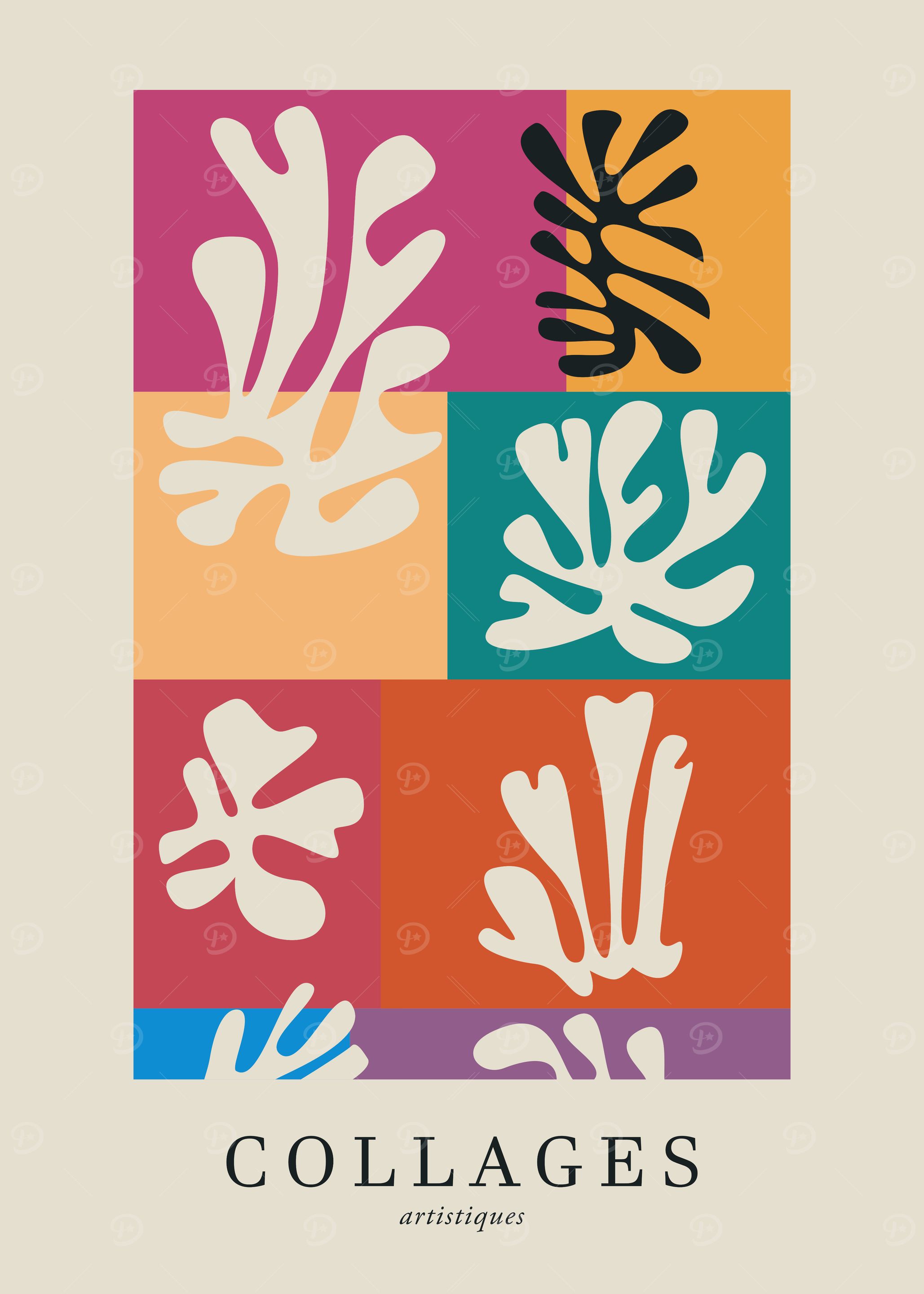 Colorful Abstract Collage Art Print