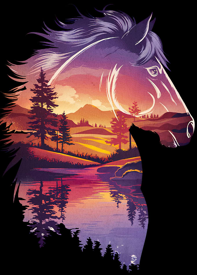 Horse Landscape Silhouette