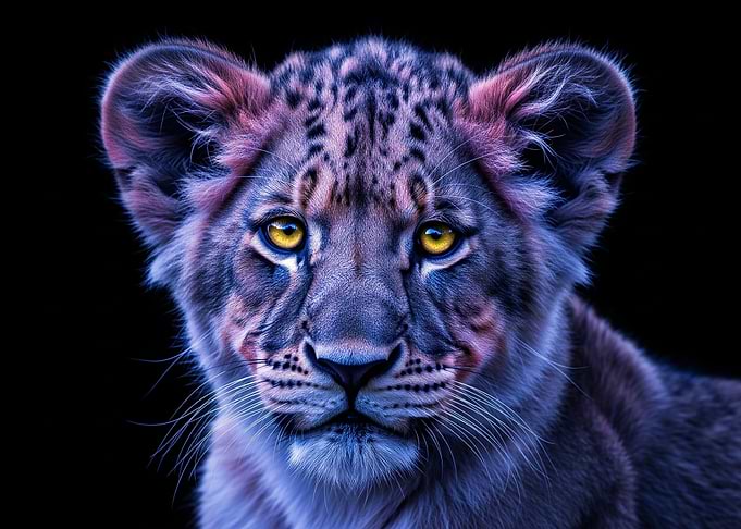 Lion Cub Portrait with Golden Eyes