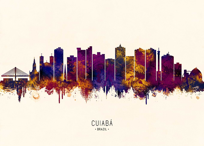 Cuiabá Brazil Skyline Watercolor