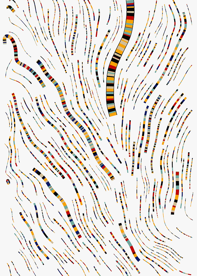Abstract Colorful Striped Lines on White